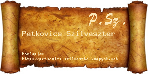 Petkovics Szilveszter névjegykártya